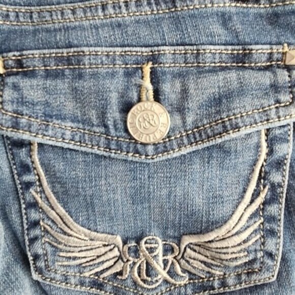 Rock & Republic Jeans Women's Size 2 (28x26) Embroidery Flap Pocket Med Wash - Picture 8 of 16